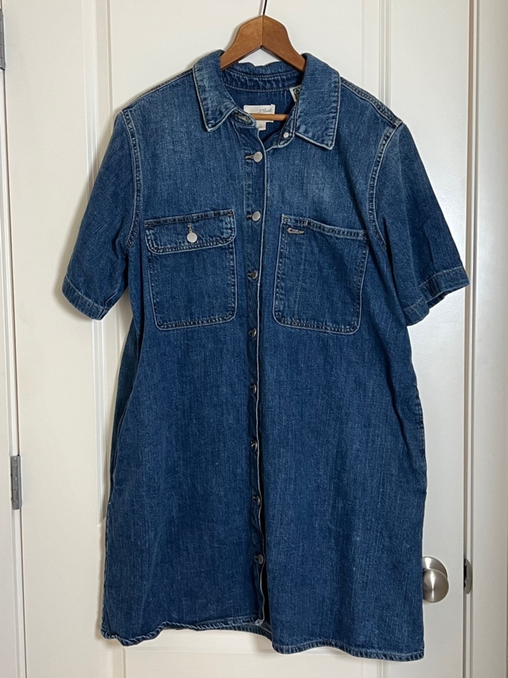 Universal Thread Denim Short Sleeve Button-Front Shirt Dress Large - Picture 6 of 6